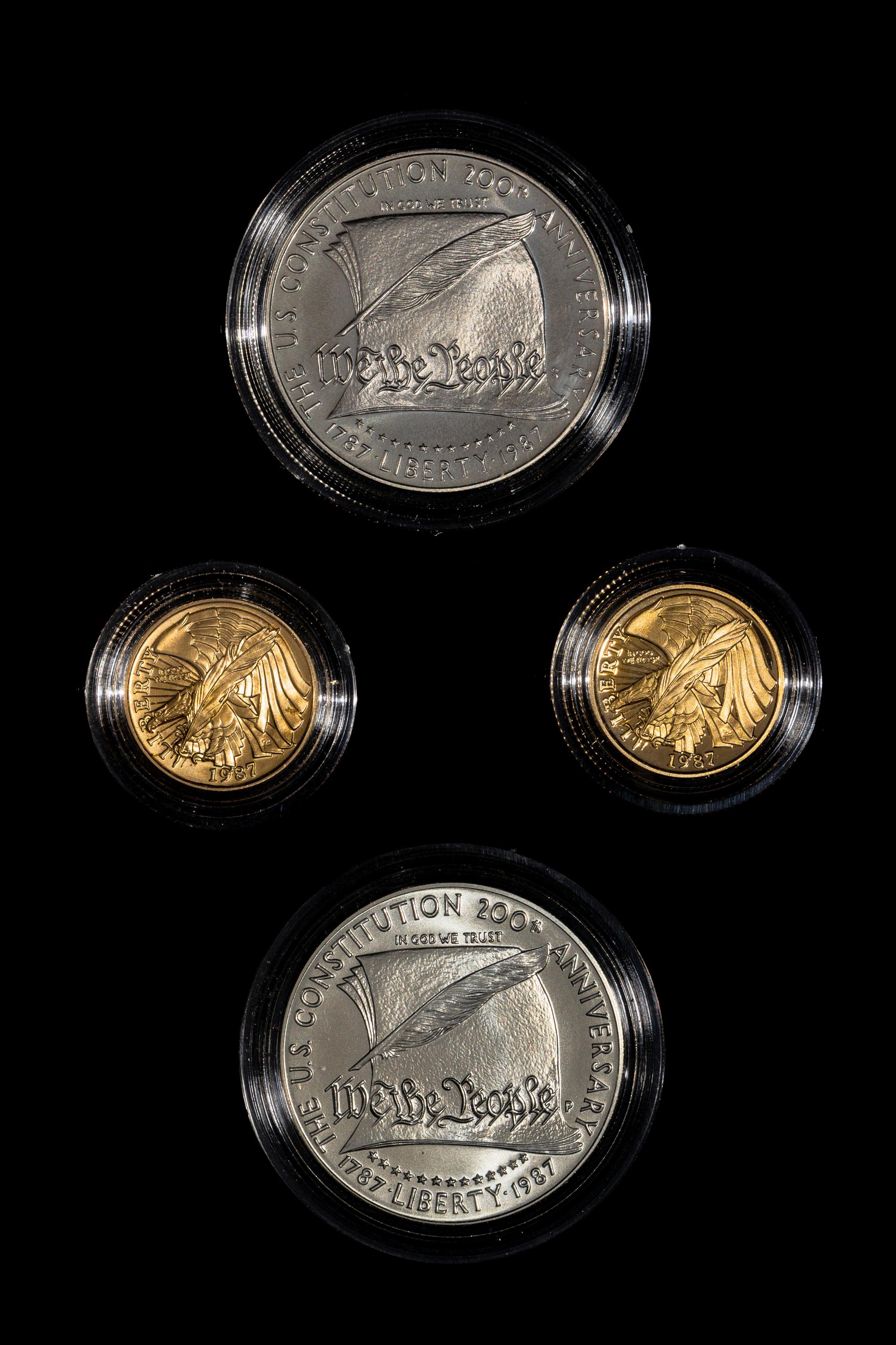 *A United States 1987 Constitution Bicentennial Four-Coin Set