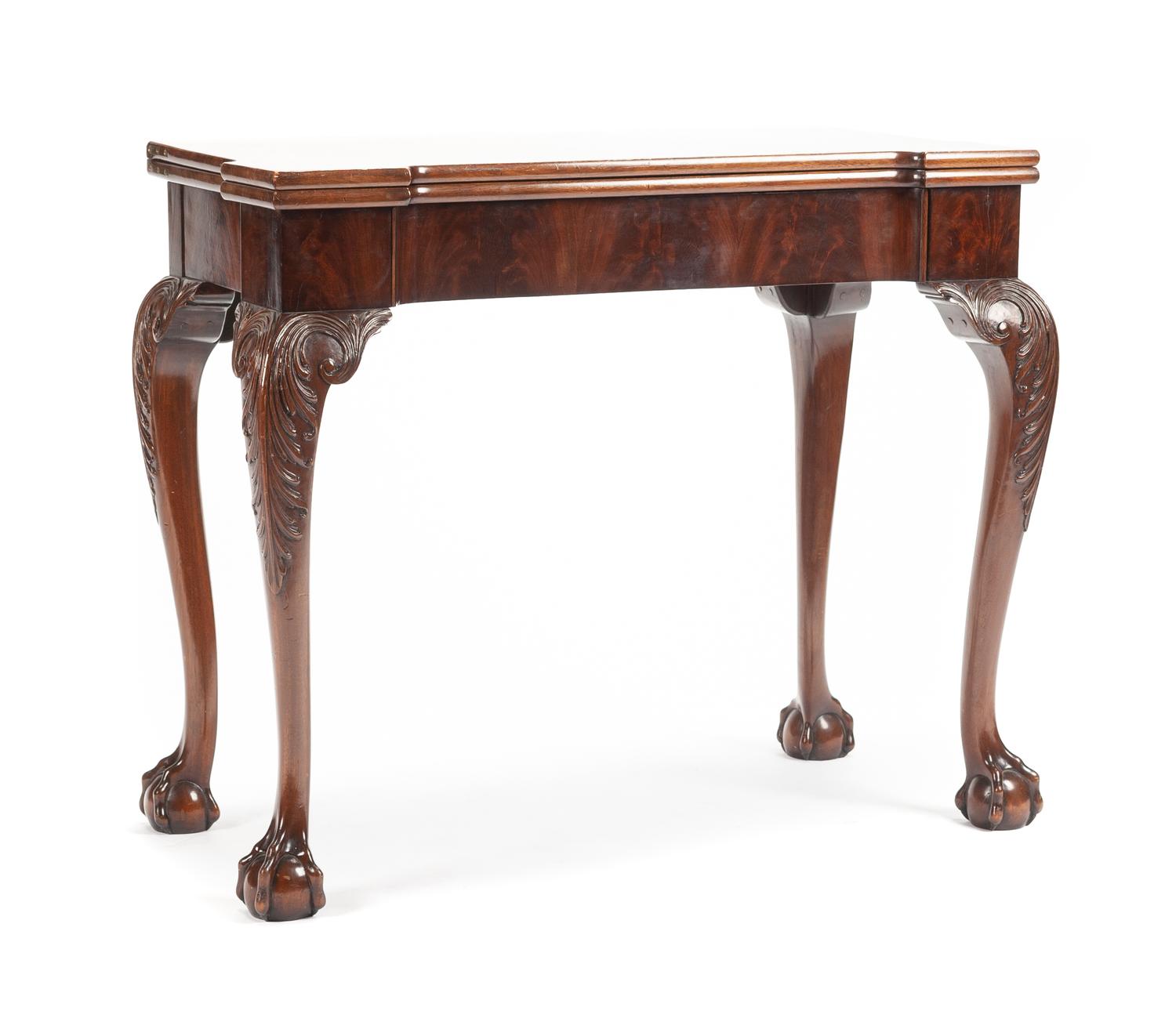 A George III Mahogany Flip-Top Game Table Height 31 x width 36 x depth 18 inches. — 19TH CENTURY