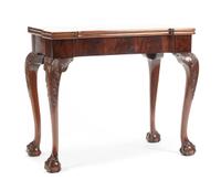 A George III Mahogany Flip-Top Game Table Height 31 x width 36 x depth 18 inches. — 19TH CENTURY