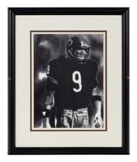 A Group of Nine Artworks of Various Football Players Formerly Displayed at Mike Ditka’s Restaurant