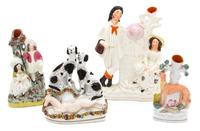 A Group of Four Staffordshire Figures — 19TH CENTURY