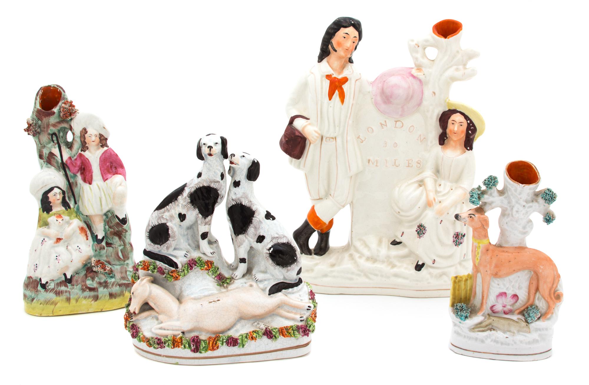A Group of Four Staffordshire Figures — 19TH CENTURY