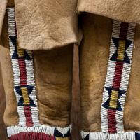Cheyenne Toddler's Beaded Deer Hide Hightop Moccasins