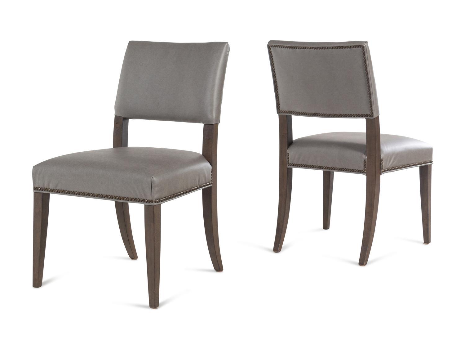 A Set of Three Contemporary Dining Chairs with Nailhead Decoration