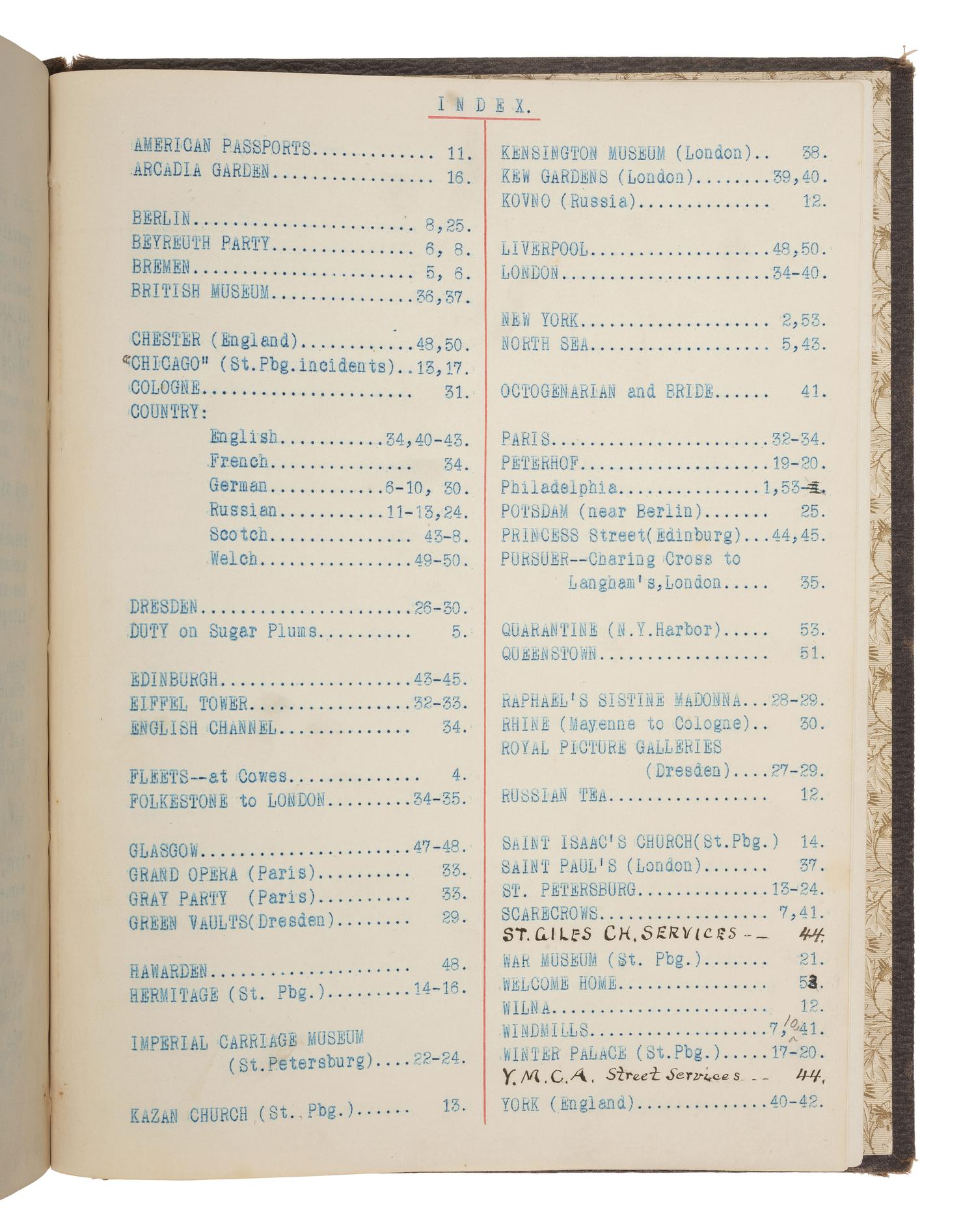[TRAVEL] -- [BUSINESS]. European travel journal of Stillman R. Bingham (1829-1896), 1894.