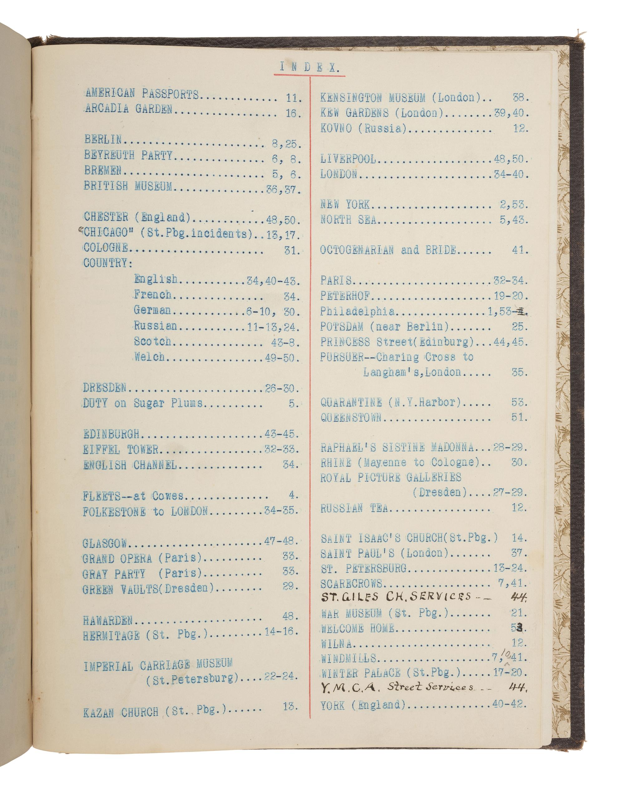 [TRAVEL] -- [BUSINESS]. European travel journal of Stillman R. Bingham (1829-1896), 1894.