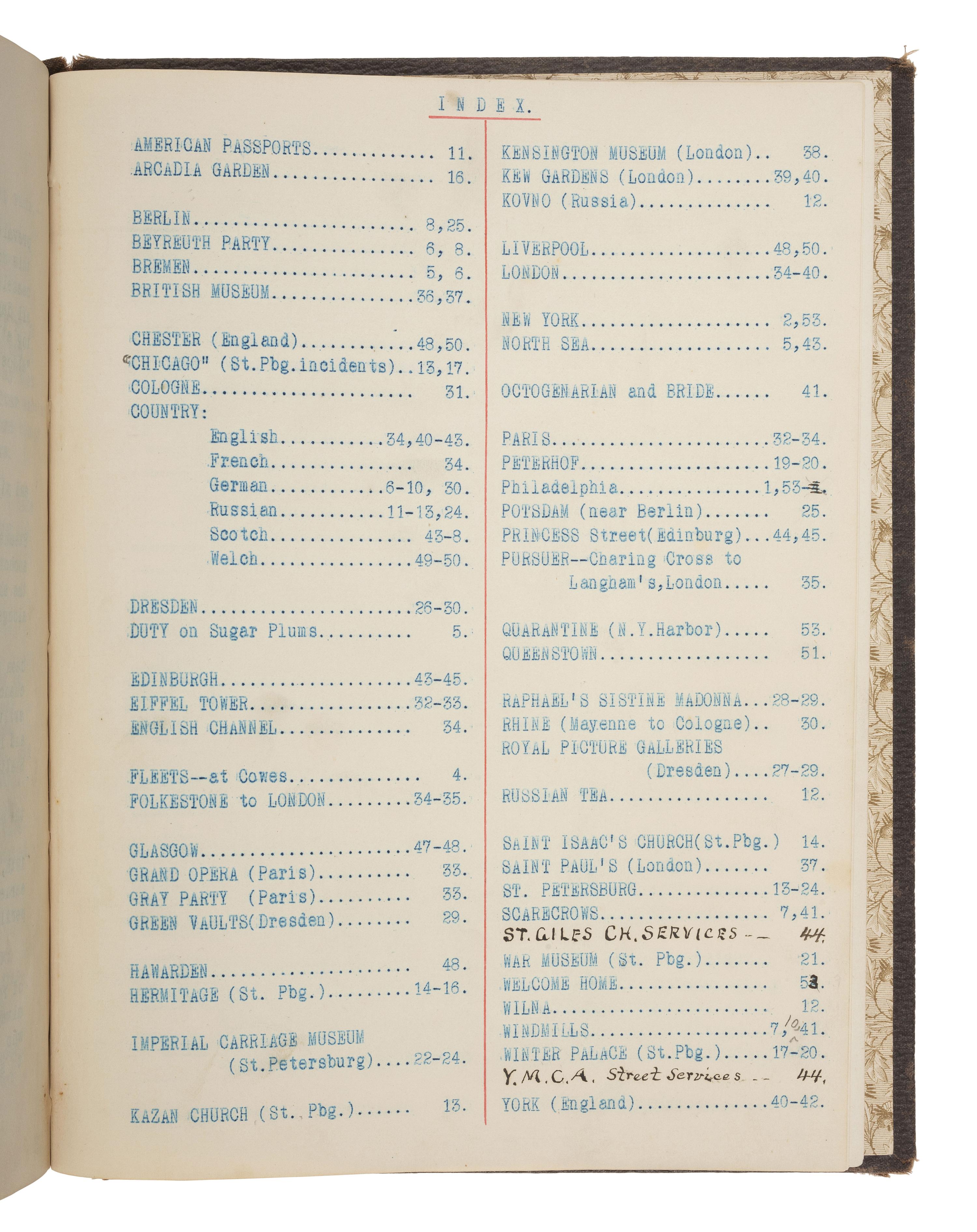 [TRAVEL] -- [BUSINESS]. European travel journal of Stillman R. Bingham (1829-1896), 1894.