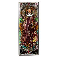 A Mark Bogenrief "Champagne Lady" Stained Glass Window 43.75" W x 104.75" H, — United States, 2018