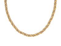 ITALIAN, BICOLOR GOLD CONVERTIBLE ROPE CHAIN NECKLACE AND BRACELET