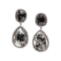 GREY DIAMOND AND DIAMOND EARRINGS
