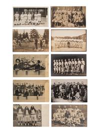 [EARLY PHOTOGRAPHY] -- [SPORTS]. A group of 32 real photo postcards of athletes and events, incl. baseball, track and field, gymnastics, wrestling, strongmen, and female basketball players.