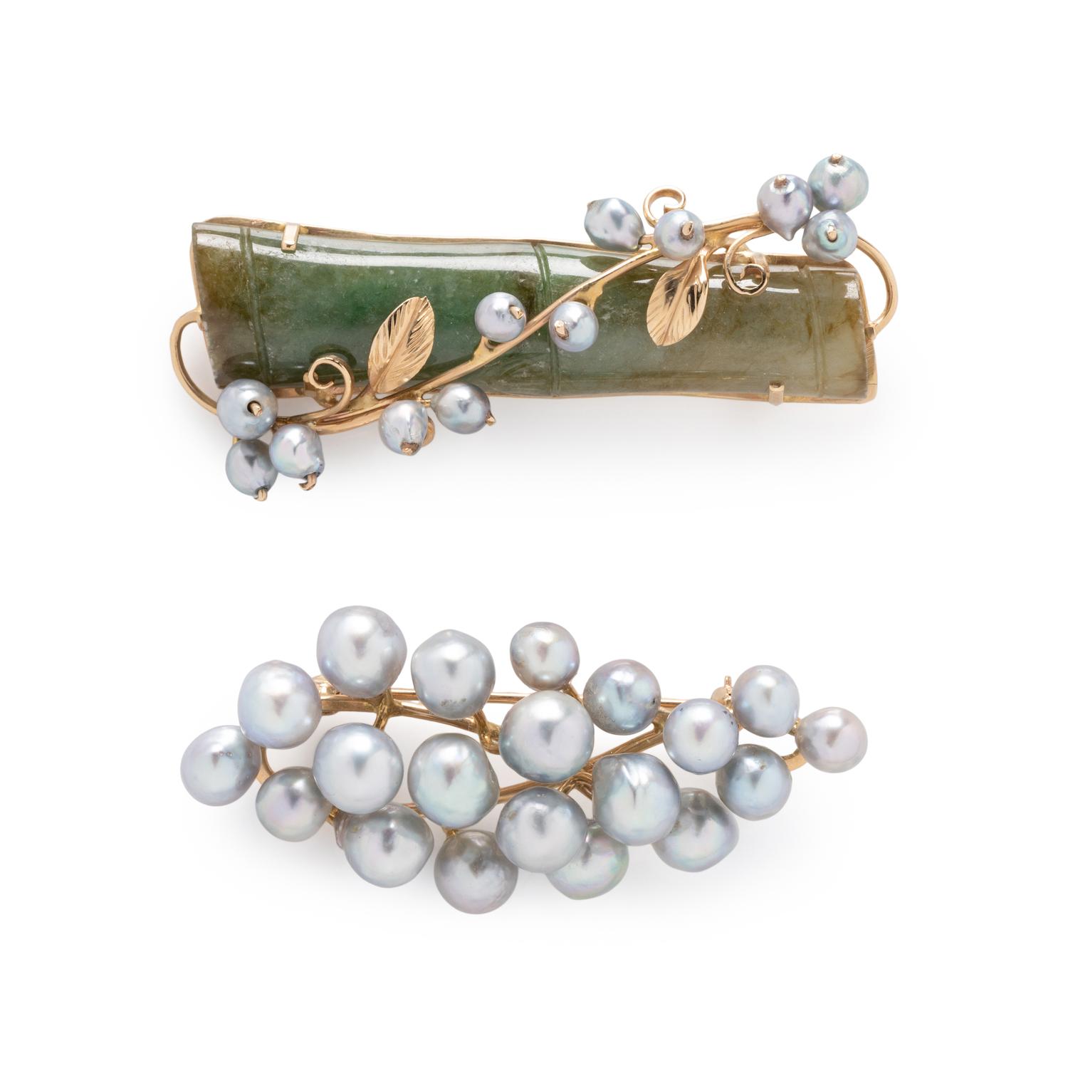 COLLECTION OF JADE AND CULTURED PEARL JEWELRY