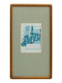 A Collection of Six Persian Miniature Paintings in Giltwood Frames