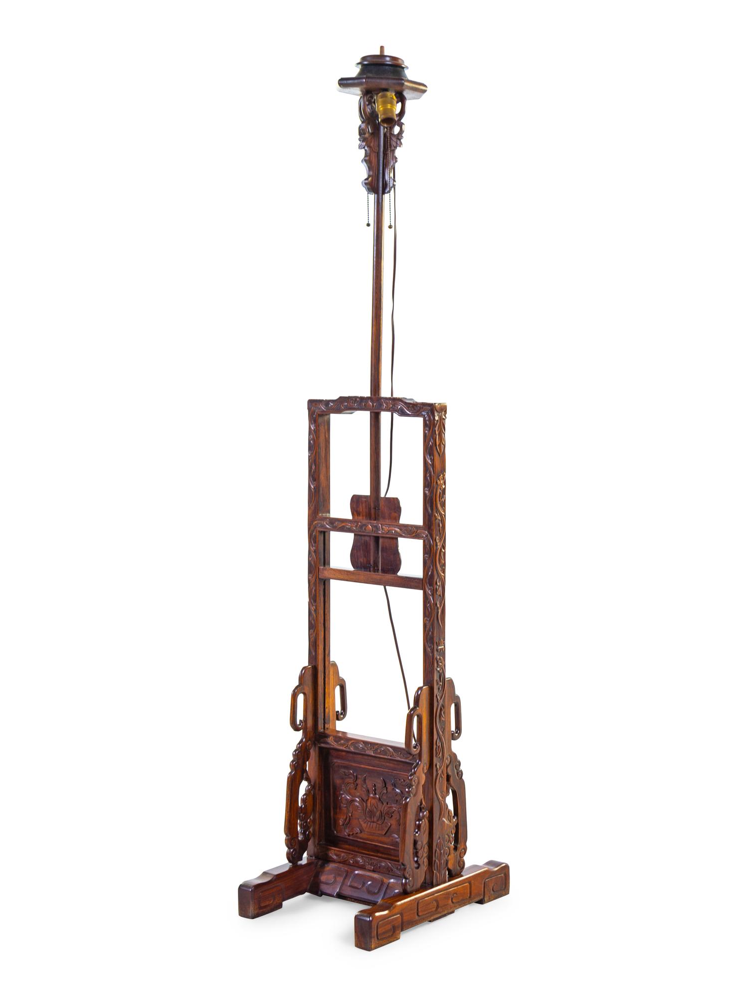 A Hardwood Adjustable Lantern Stand, Dengtai