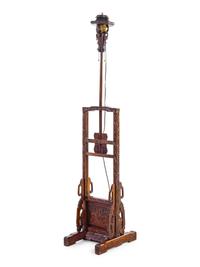A Hardwood Adjustable Lantern Stand, Dengtai