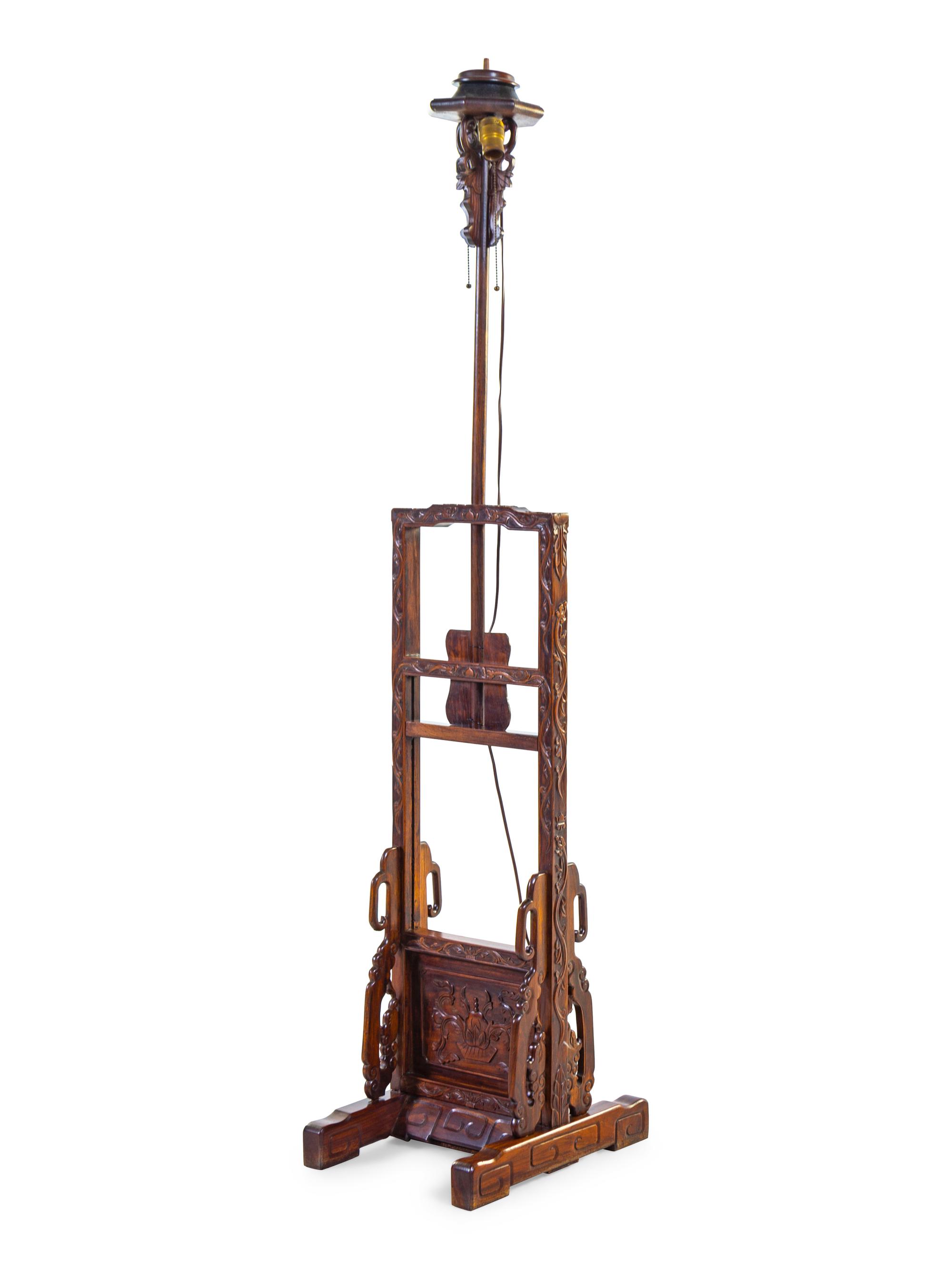 A Hardwood Adjustable Lantern Stand, Dengtai