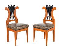 Four Biedermeier Part Ebonized Side Chairs