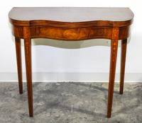 A Marquetry Decorated Mahogany Game Table Height 28 3/4 x width 35 1/2 x depth 17 1/4 inches. — FIRST HALF 20TH CENTURY
