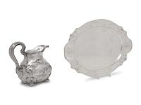 A Gorham Martelé Silver Pitcher and Tray