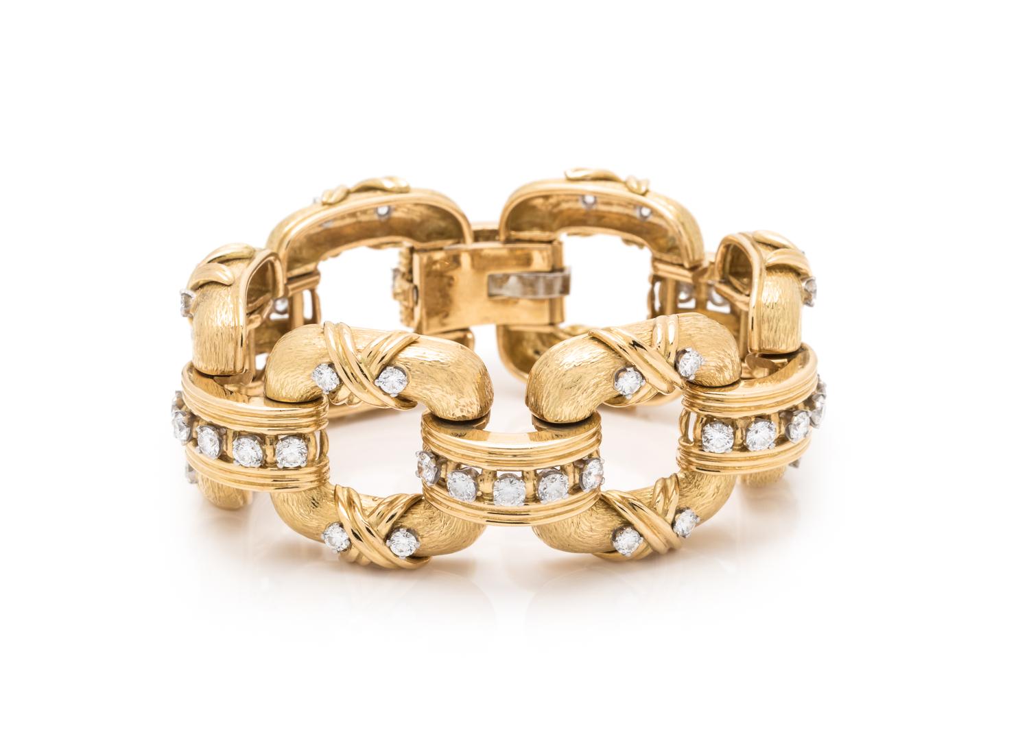 TIFFANY & CO., SCHLUMBERGER, YELLOW GOLD AND DIAMOND BRACELET