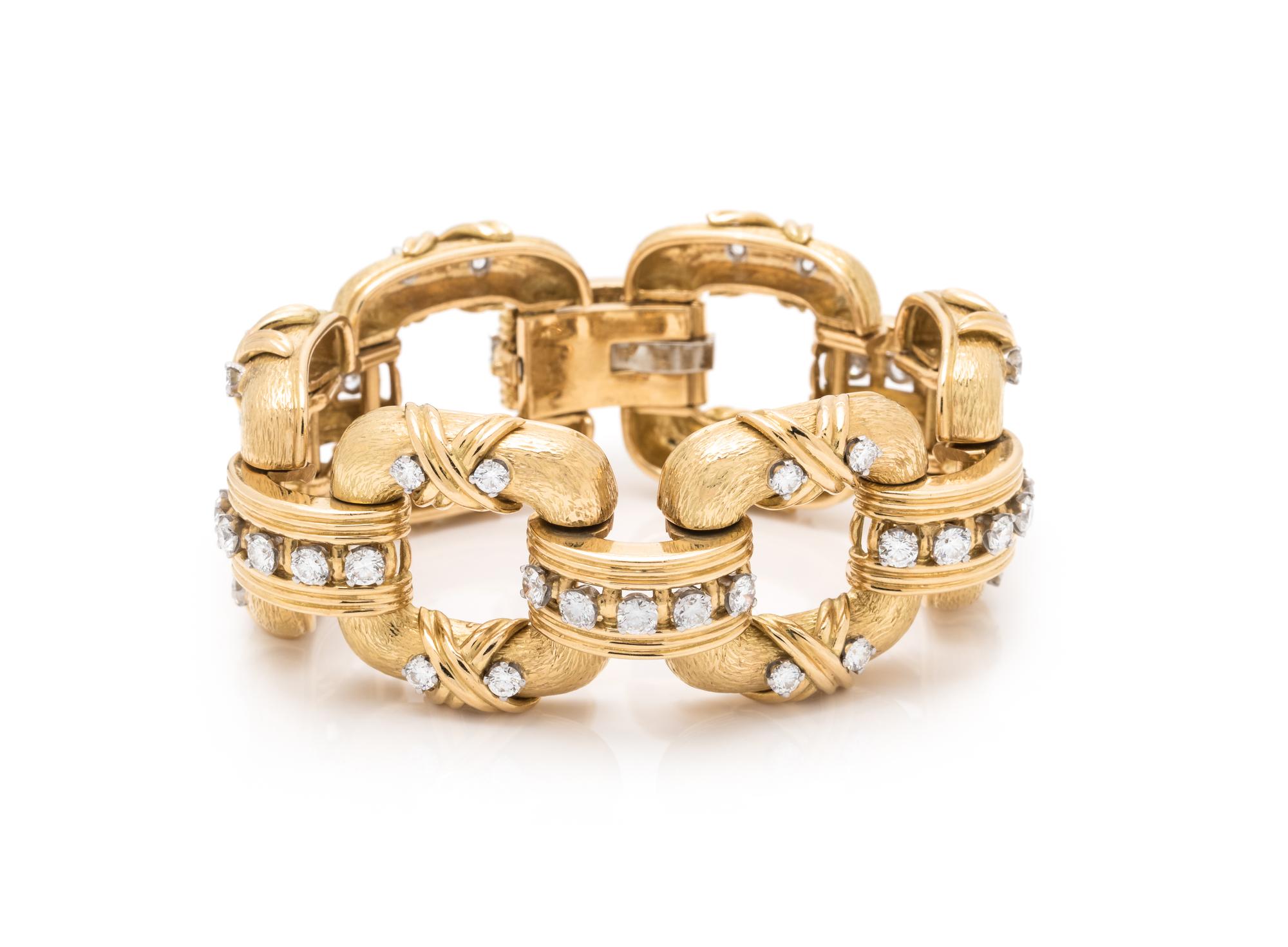 TIFFANY & CO., SCHLUMBERGER, YELLOW GOLD AND DIAMOND BRACELET
