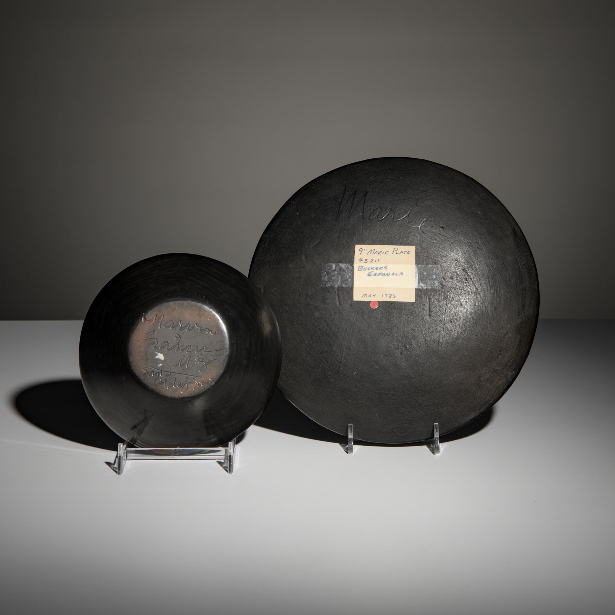 Maria Martinez (San Ildefonso, 1887-1980) — Blackware Pottery Plate, PLUS 1923-1925