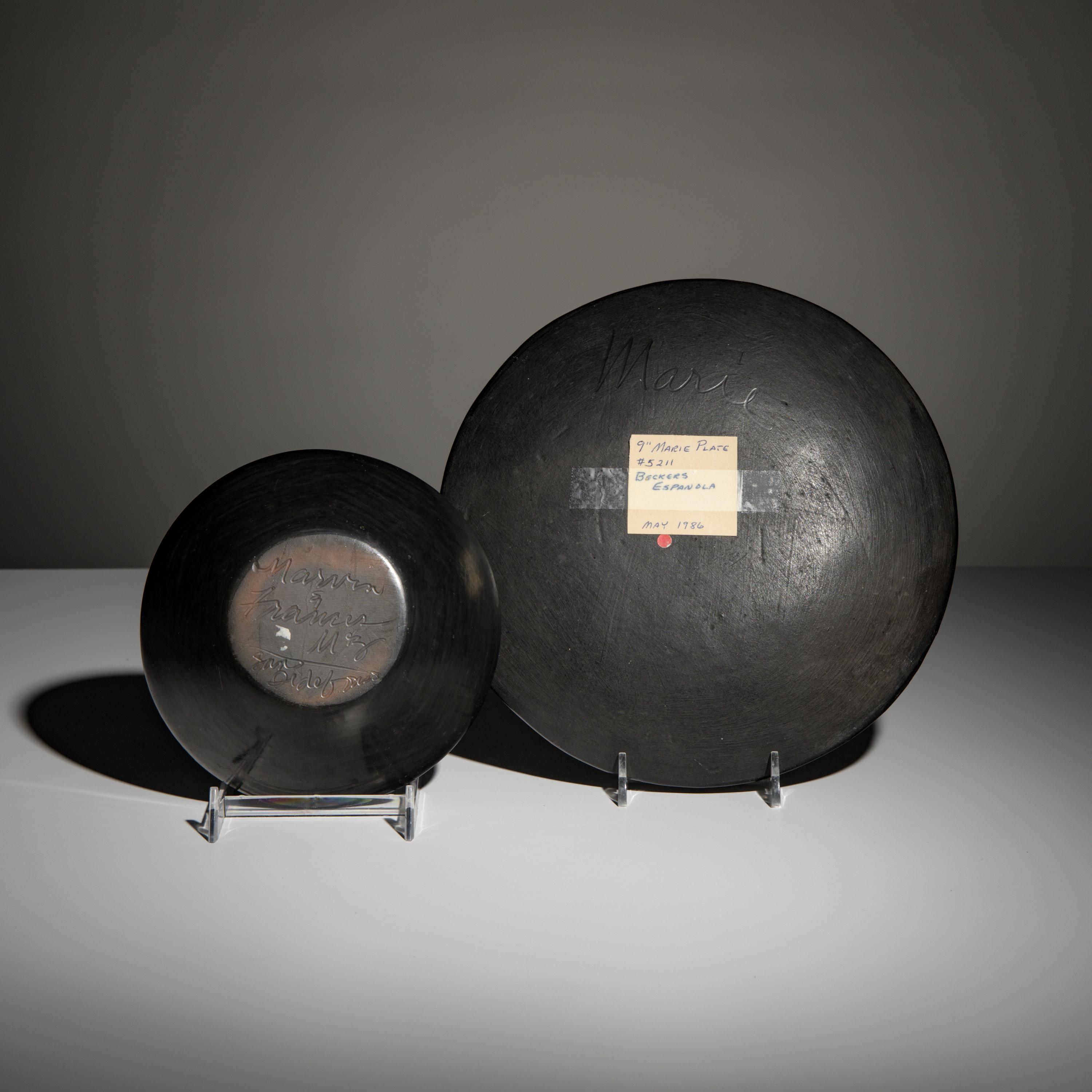 Maria Martinez (San Ildefonso, 1887-1980) — Blackware Pottery Plate, PLUS 1923-1925