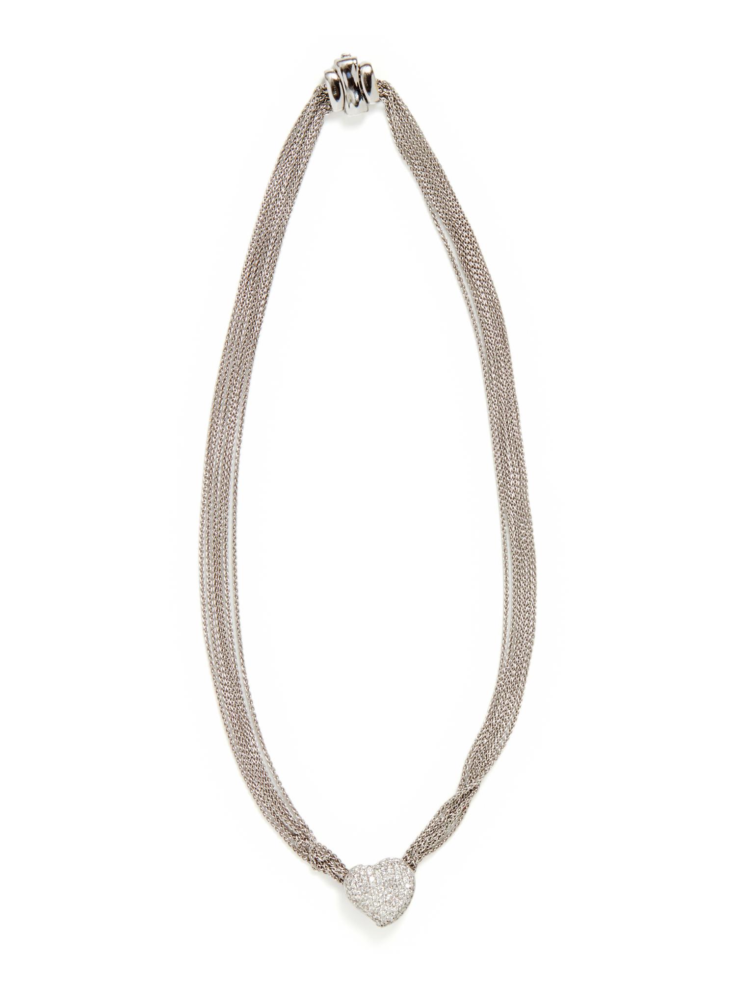 WHITE GOLD AND DIAMOND HEART NECKLACE