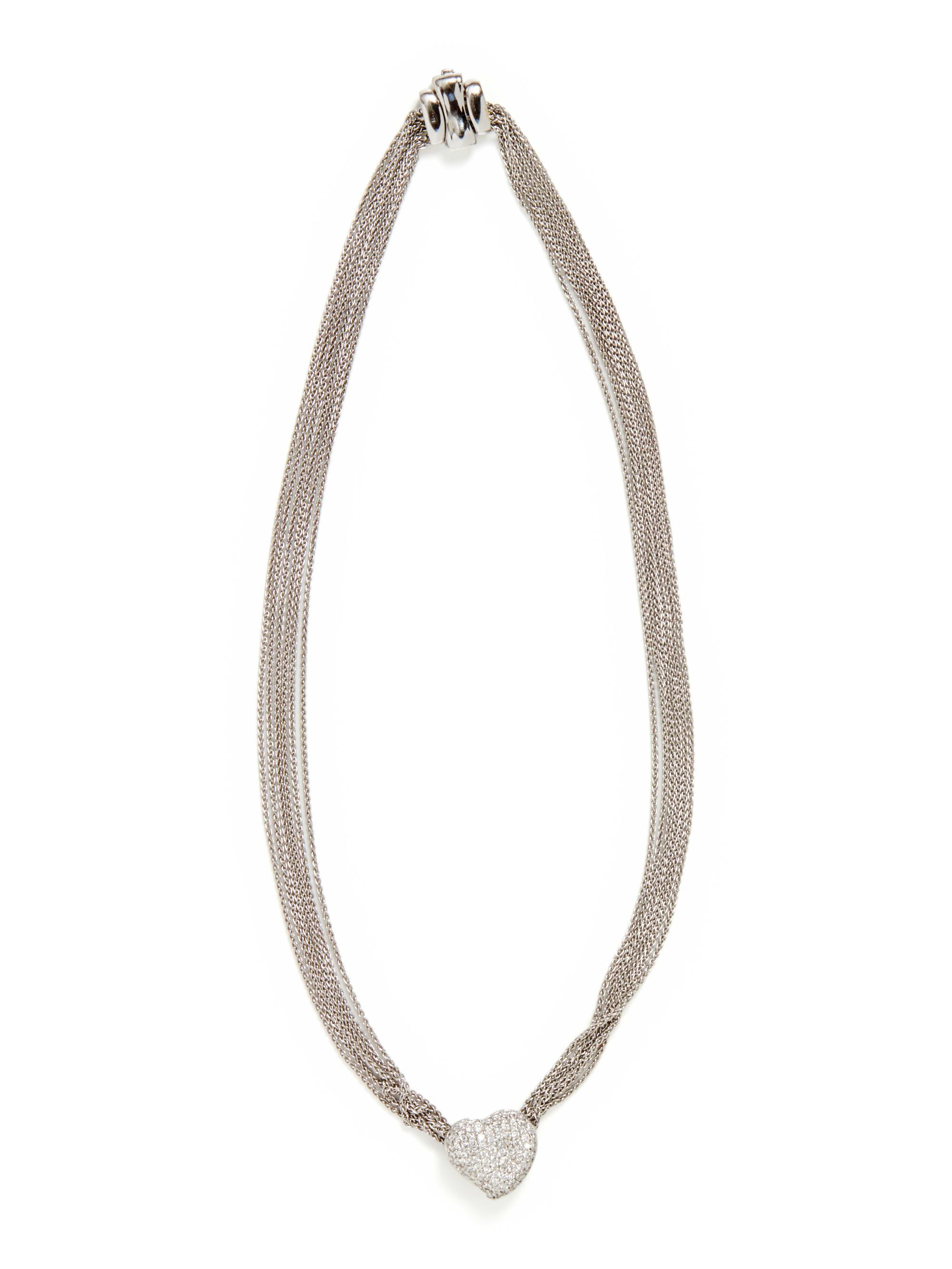 WHITE GOLD AND DIAMOND HEART NECKLACE