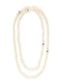 CULTURED PEARL AND DIAMOND CONVERTIBLE NECKLACE