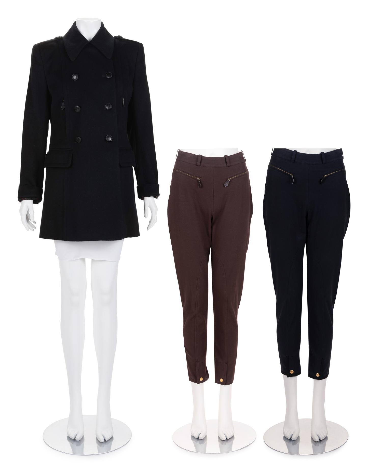Three Hermès Items: One Cashmere Coat and Two Pairs of Pants