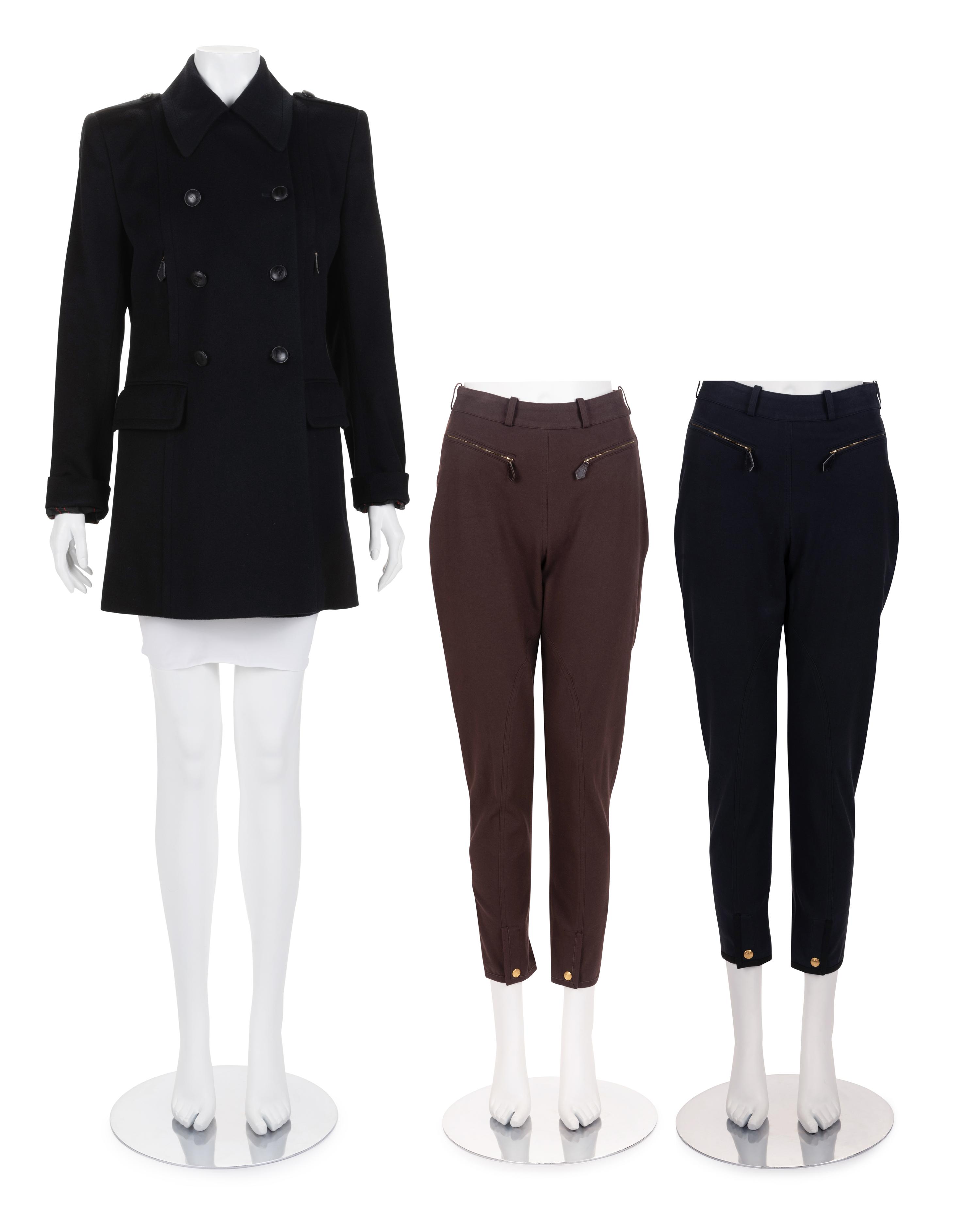 Three Hermès Items: One Cashmere Coat and Two Pairs of Pants