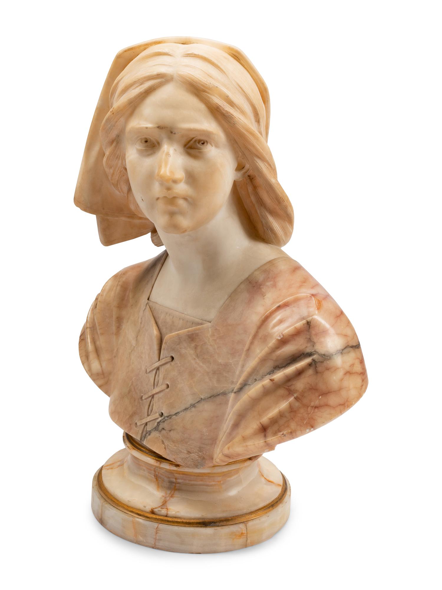 An Italian Carved Alabaster Bust