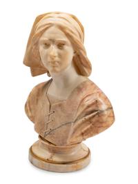 An Italian Carved Alabaster Bust