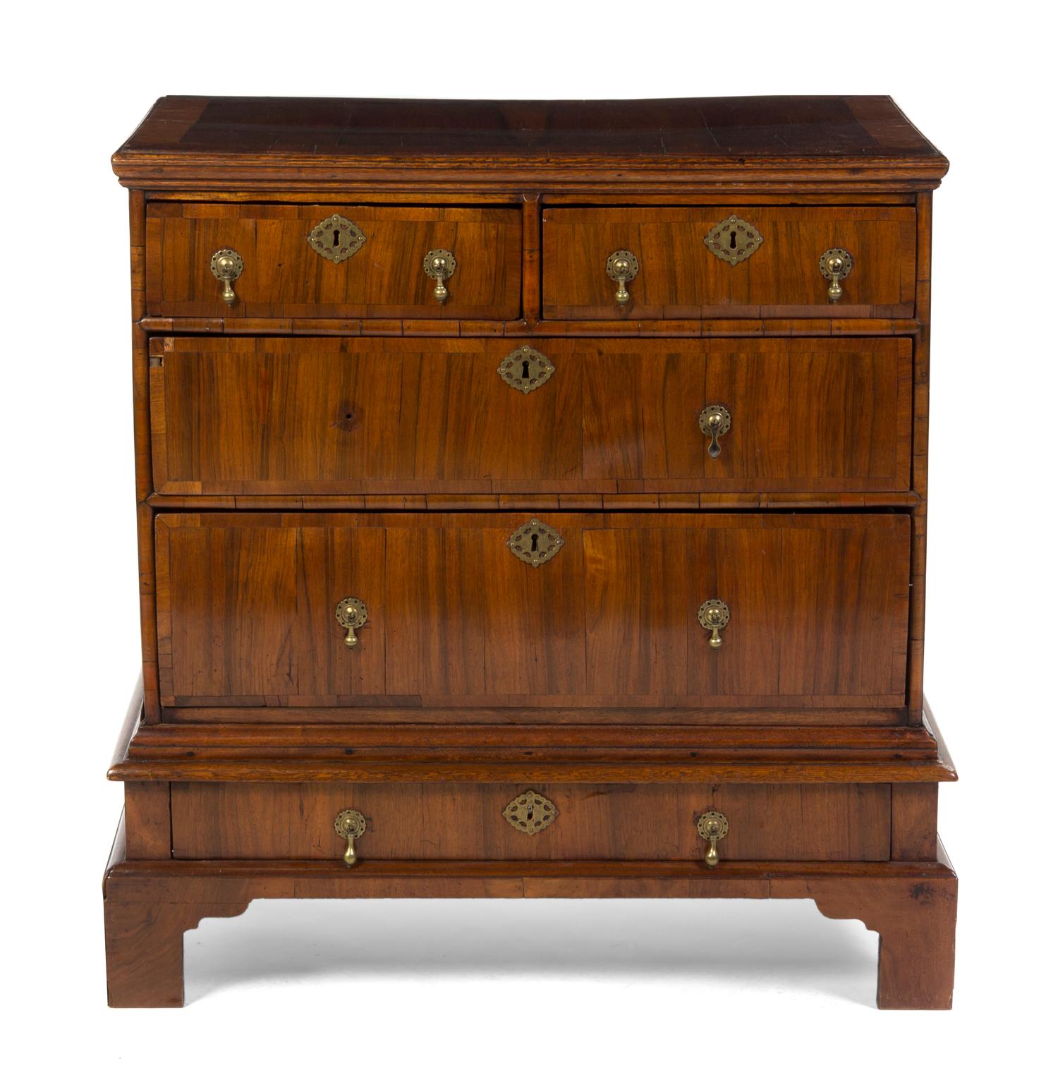 A George II Mahogany Chest, Height 38 1/4 x width 38 1/2 x depth 22 inches.