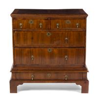 A George II Mahogany Chest, Height 38 1/4 x width 38 1/2 x depth 22 inches.