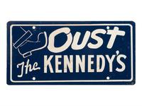 [KENNEDY, John F. (1917-1963)]. A group of 2 license plates, highlighted by anti-second term example.