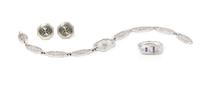 A Collection of White Gold and Metal Jewelry, 8.70 dwts.