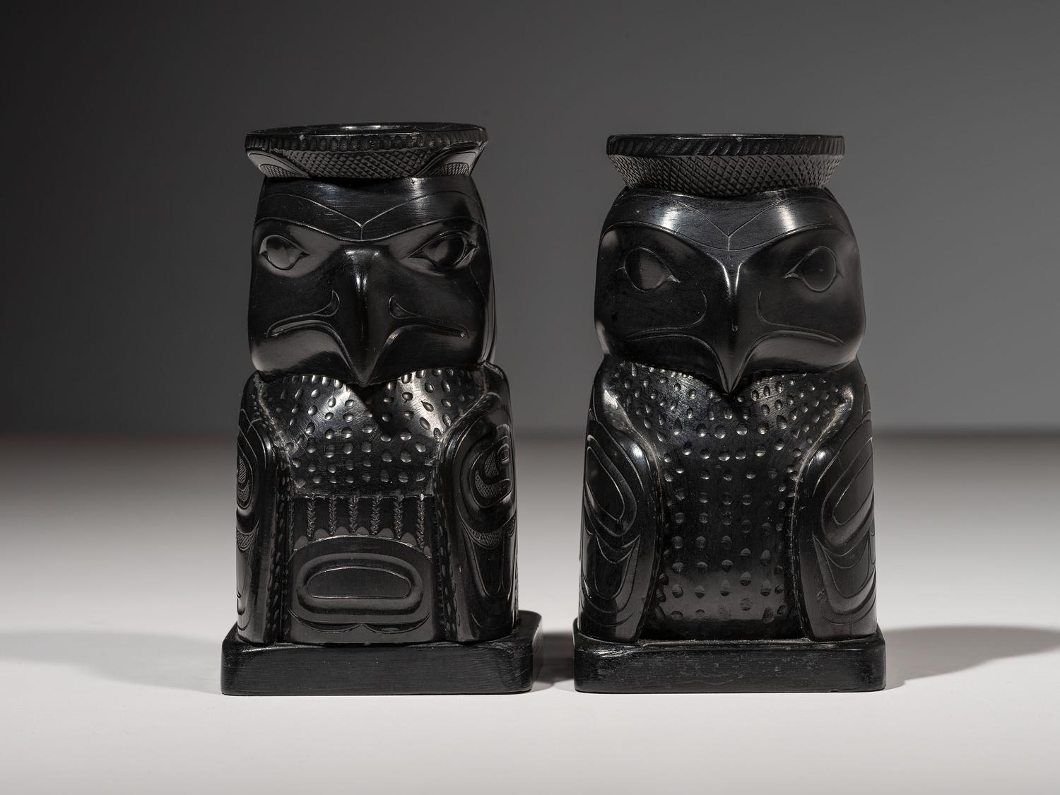 Haida Argillite Candlestick Holders