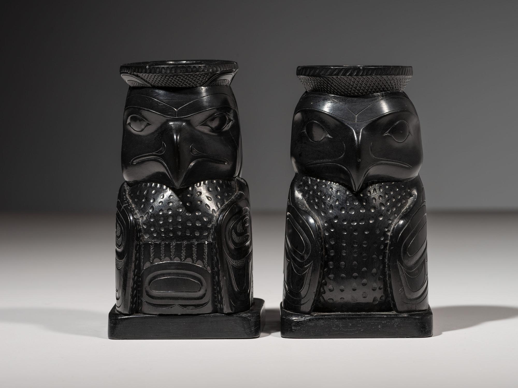 Haida Argillite Candlestick Holders