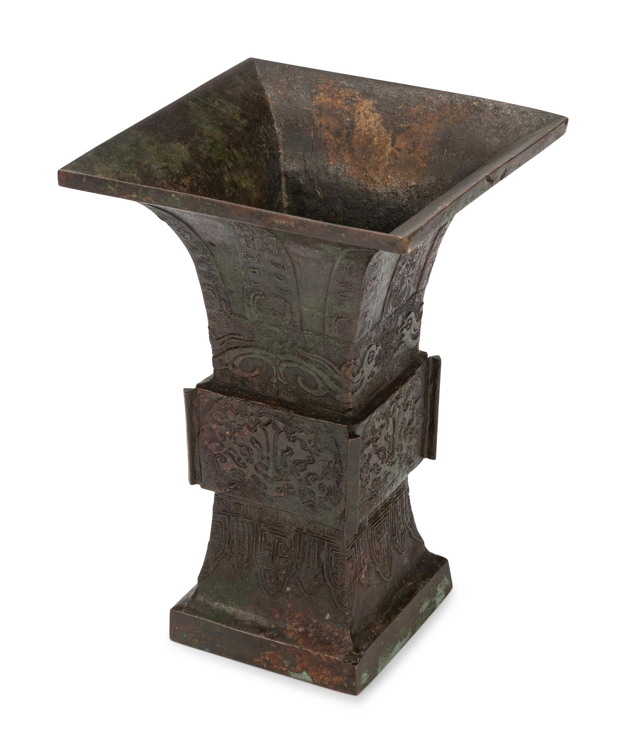 A Chinese Archaistic Bronze Five-Piece Garniture