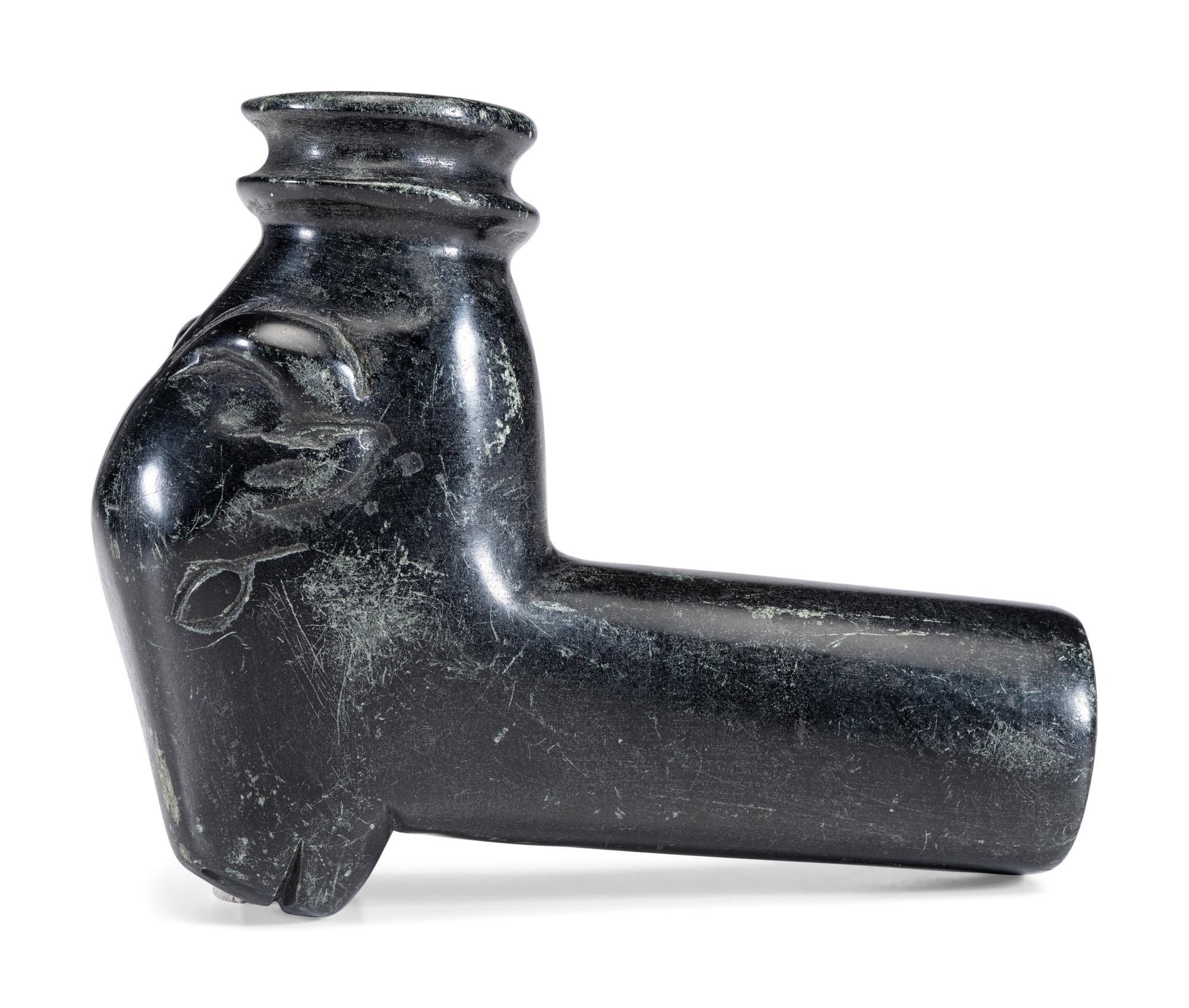 Plains Steatite Pipe Bowl, of a Buffalo