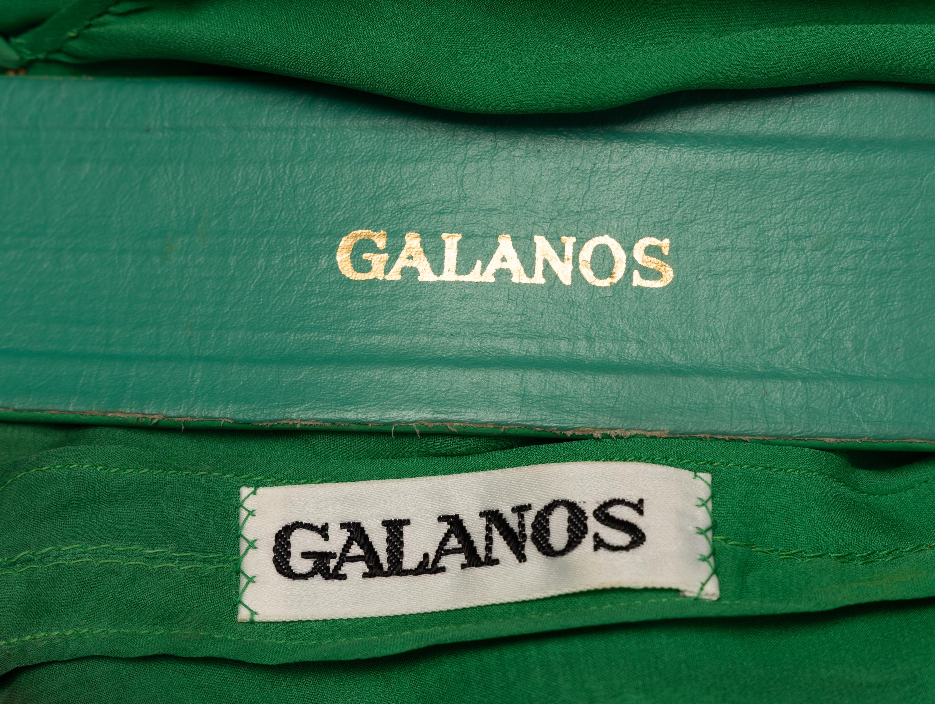 Galanos, Green Chiffon Cocktail Dress