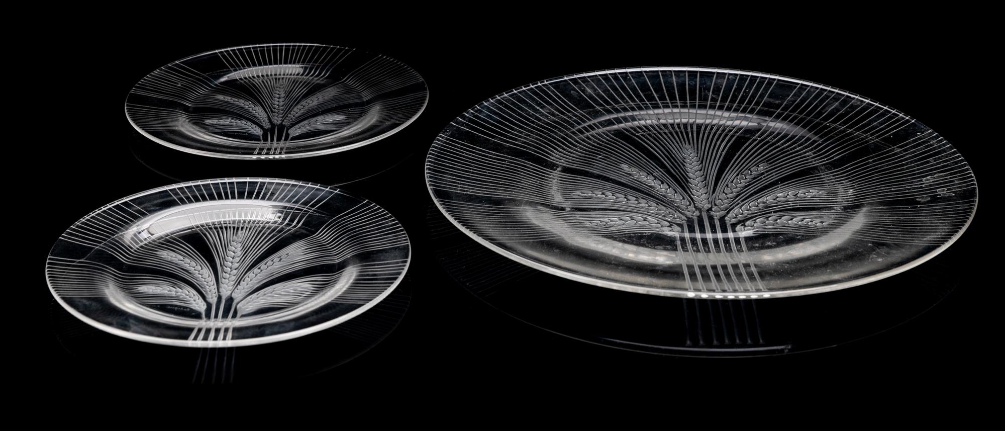 Three Lalique Plates Diameter of largest 12 1/2 inches. — SECOND HALF 20TH CENTURY