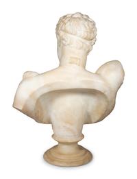 A Carved Alabaster Bust of Hermes of Praxiteles