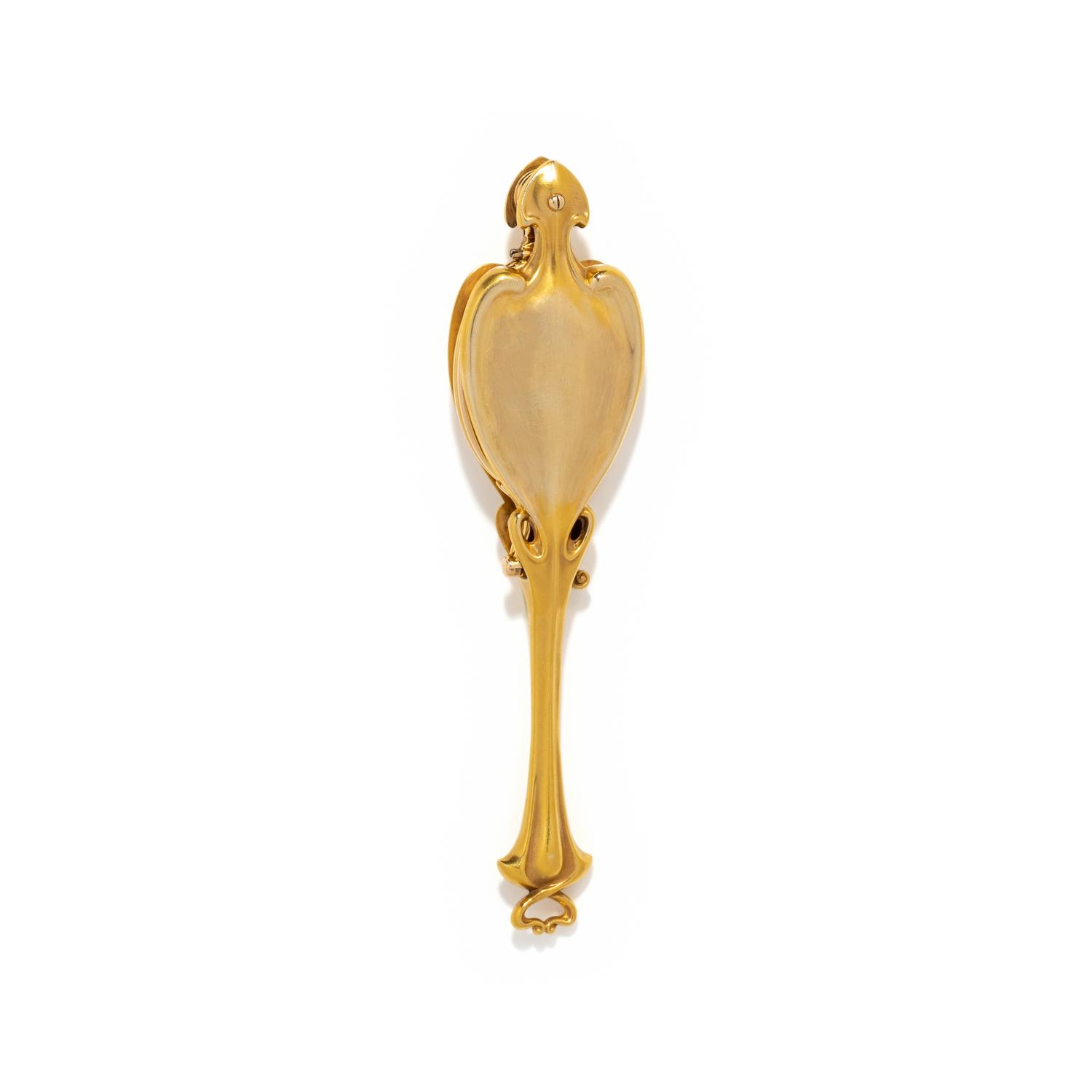 ART NOUVEAU, YELLOW GOLD LORGNETTE