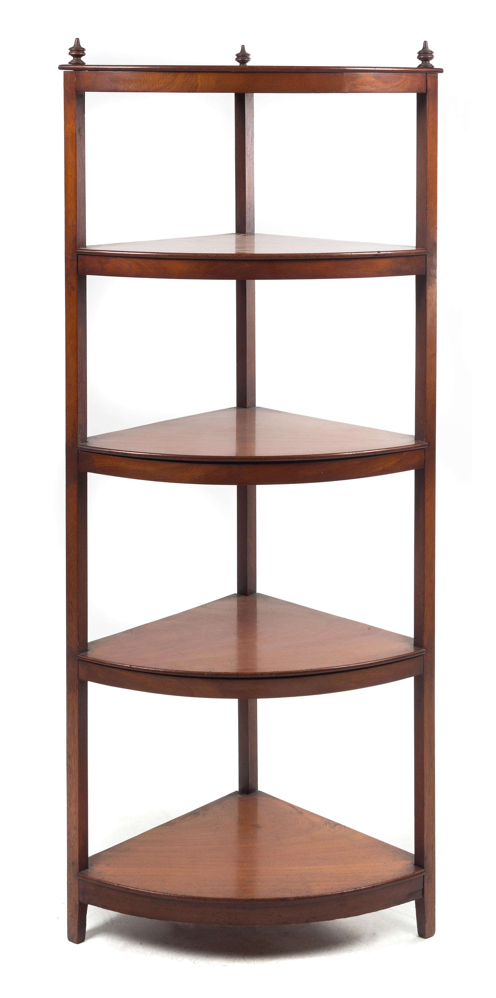 A Regency Mahogany Corner Etagere Height 62 1/4 inches. — FIRST HALF 19TH CENTURY