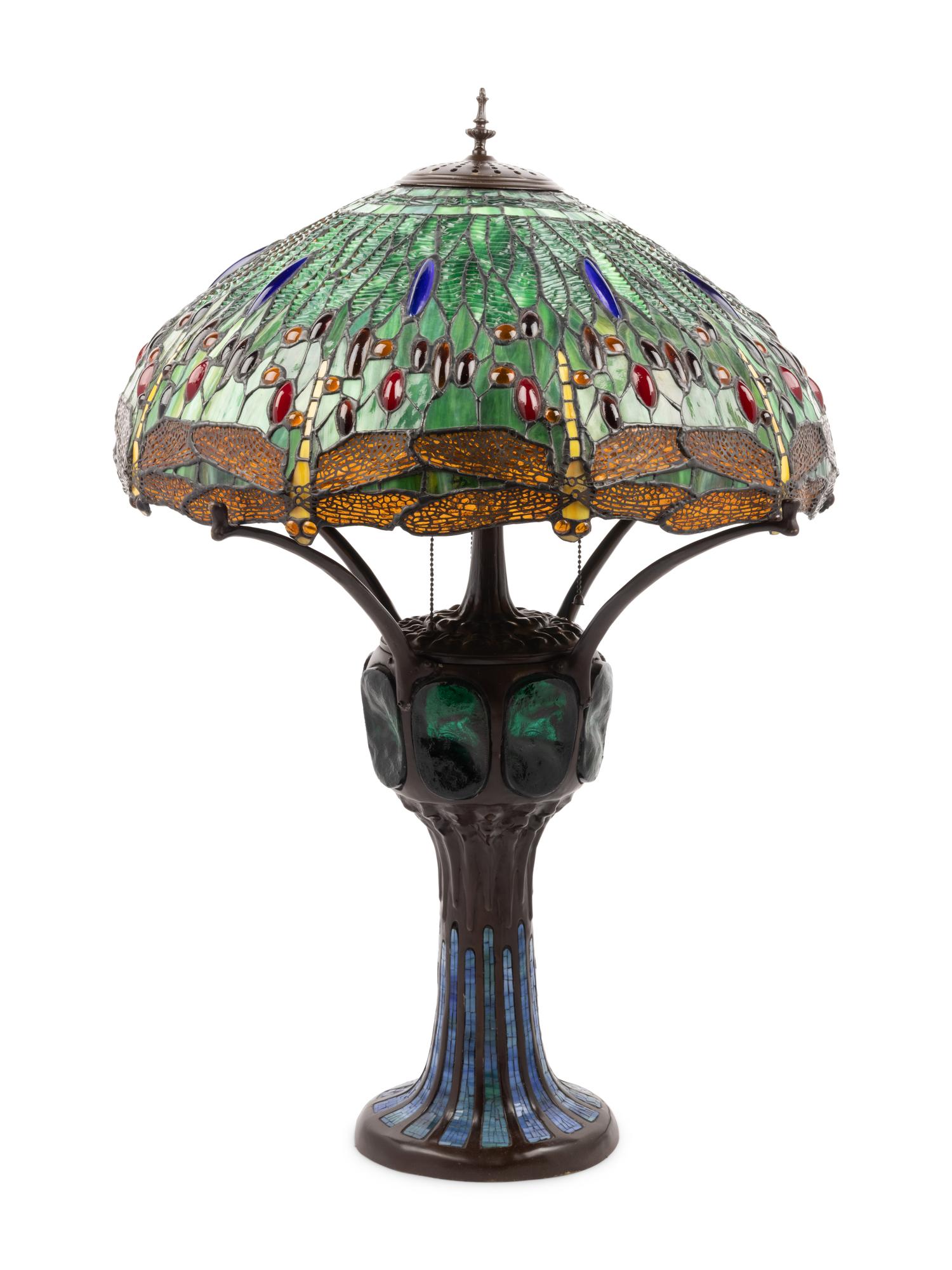 An American Leaded Glass Table Lamp