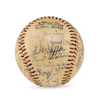 A 1942 Cleveland Indians Team Signed Autograph Baseball