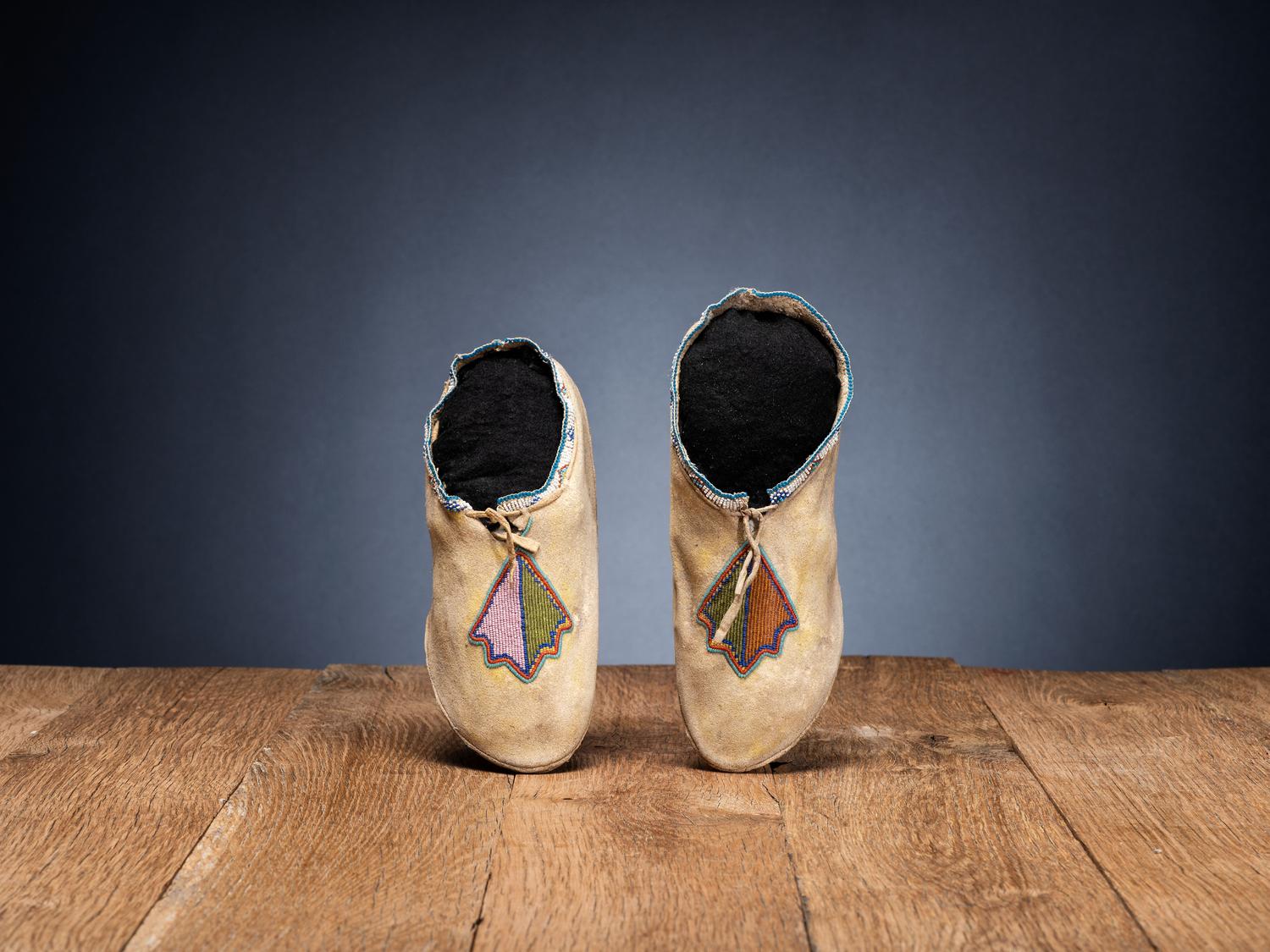 Kiowa Beaded Hide Moccasins